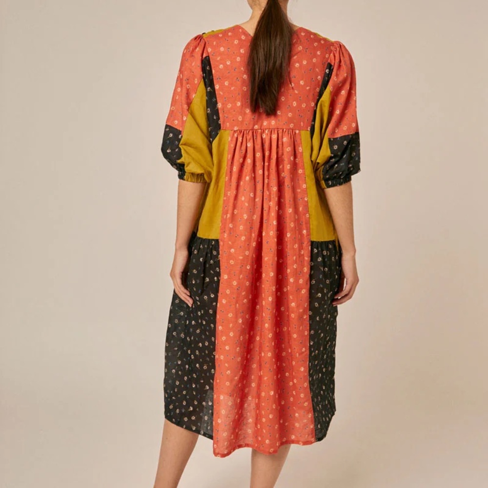 Sideline Colorful Patchwork Maxi Dress small - Picture 2 of 11